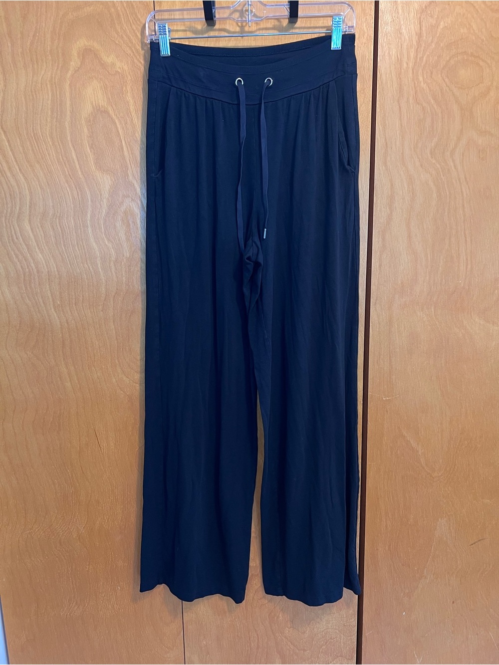 Athleta Black Wide-Leg Drawstring Loungewear Pants Size Small